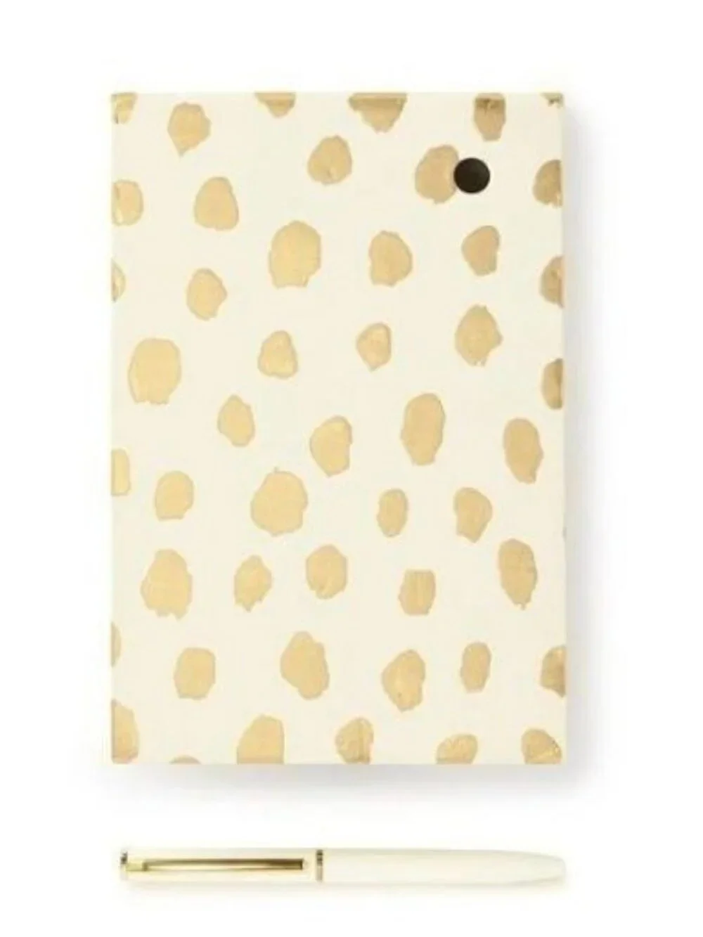 NWT Kate Spade New York Loose Note Holder W/Pen Gold Flamingo Dot 250 SHETS GOLD